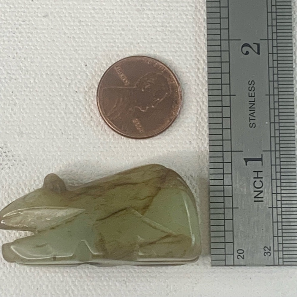 Vintage Chinese Zodiac Jade Rat Pendant Bead Hand Carved Miniature Animal 1.7" - Picture 14 of 14